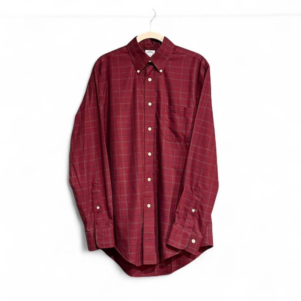 Brooks Brothers Red Plaid Button Up Shirt Size S